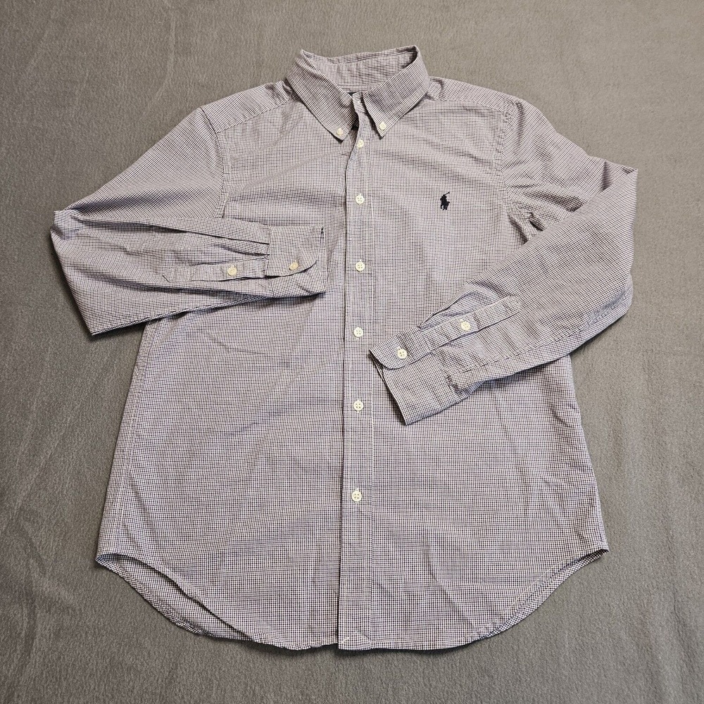 Ralph Lauren Button Down Shirt L (14-16) Multicolor Purple Green